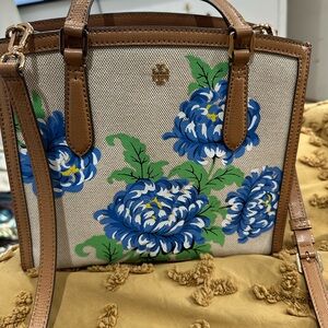 Tory Burch Blue Floral Crossbody Bag